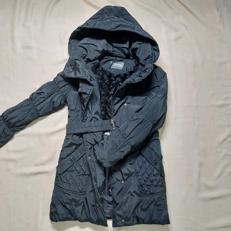 Kurtka zimowa parka damska czarna rozmiar L | Vinted