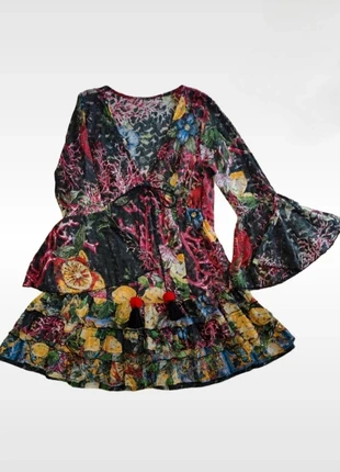 Mesh lace boho love ruffled dress, robe dentelle à volants retro 70's 36-40 vestido setentero encaje, brand: Boho Love, condition: Very good, size: M / 38 / 10, €28.00, €30.10 includes Buyer Protection