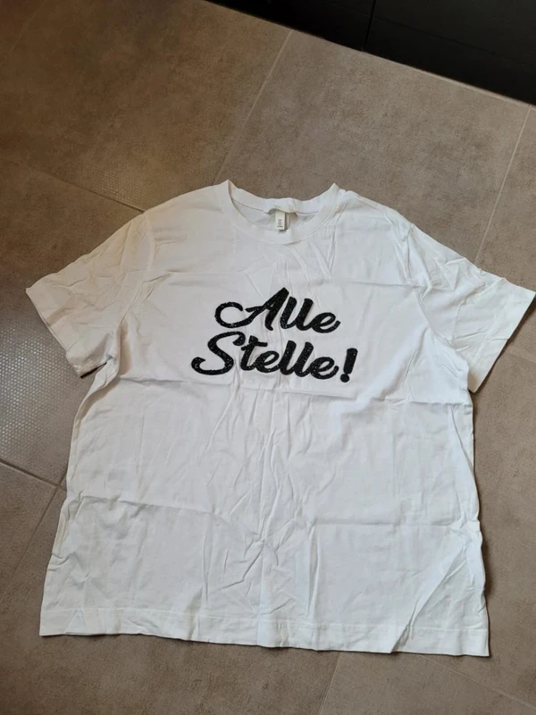 T-shirt neuf h&m blanc et noir taille L allé stelle