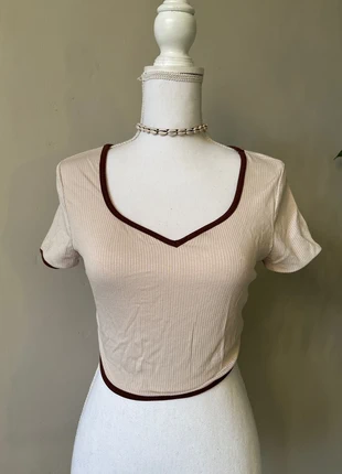 Haut manche courte Beige marron Shein Taille S, marca: Shein, estado: Muy bueno, tamaño: S / 36 / 8, 1,00 €, 1,75 € Protección al comprador incluida