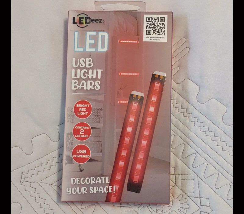 Ledeez LED Light Bar 2 Pack, Red, 5 inch Bars, USB Powered 65 inch