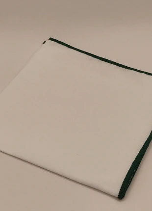 Pańuelo de bolsillo algodón blanco ribete verde botella, marque: Local, état: Neuf sans étiquette, 4,95 €, 5,90 € Protection acheteurs incluse