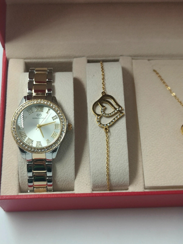 Coffret montre femme avec collier et bracelet en acier inoxydable 5