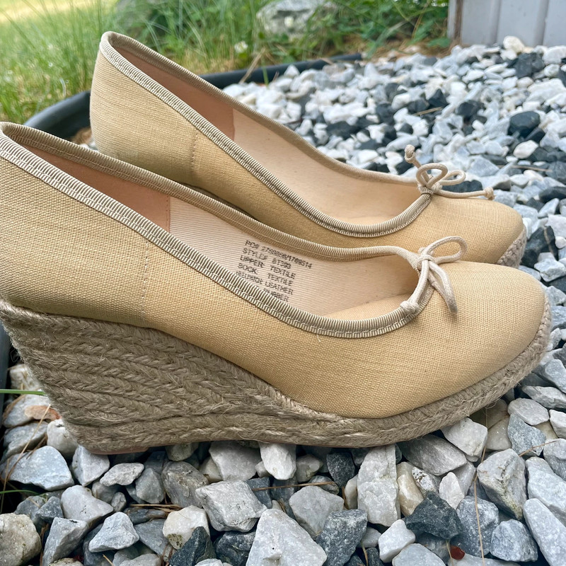 j.crew gorgeous brand new w box desert sand espadrilles ballet pump wedge 2