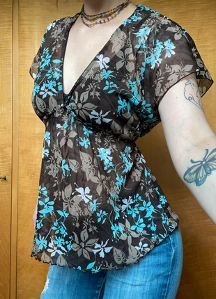 Transparent mesh top shirt blumen y2k, brand: Vintage Dressing, condizioni: Buone, taglia: S / IT 40 / EU 36, €9.50, €10.68 include la Protezione acquisti