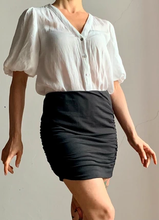 Black Ruched Side Skirt, marca: Synergy, estado: Muito bom, tamanho: M / 38 / 10, €25.00, €26.95 inclui Proteção do Comprador