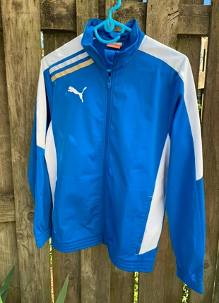Veste de survêtement bleue Puma, merk: Puma, staat: Heel goed, maat: 14 jaar / 164 cm, € 12,00, € 13,30 inclusief Kopersbescherming