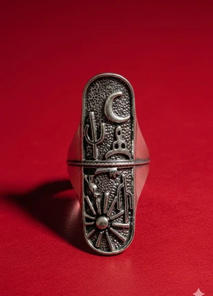 Bague armure ajourée argentée, inspiration médiévale/gothique, zustand: Neu, größe: 68.5 mm / 21.8 mm Ø, 3,50 €, 4,38 € inklusive Vinted-Käuferschutz