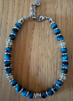 Bracciale unisex di pietra dura d acciaio inox, marque: Argento, état: Neuf sans étiquette, 10,00 €, 11,20 € Protection acheteurs incluse