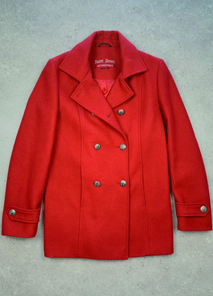 Saint James - Manteau veste caban - rouge - 100% laine - taille 38, marque: Saint James, état: Très bon état, taille: M / 38 / 10, 80,00 €, 84,70 € Protection acheteurs incluse