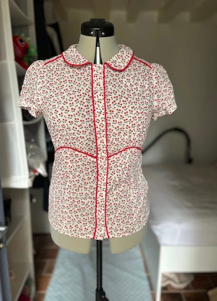 Chemisier cerise rétro années 50, marca: Pimkie, estado: Muy bueno, tamaño: S / 36 / 8, 12,00 €, 13,30 € Protección al comprador incluida