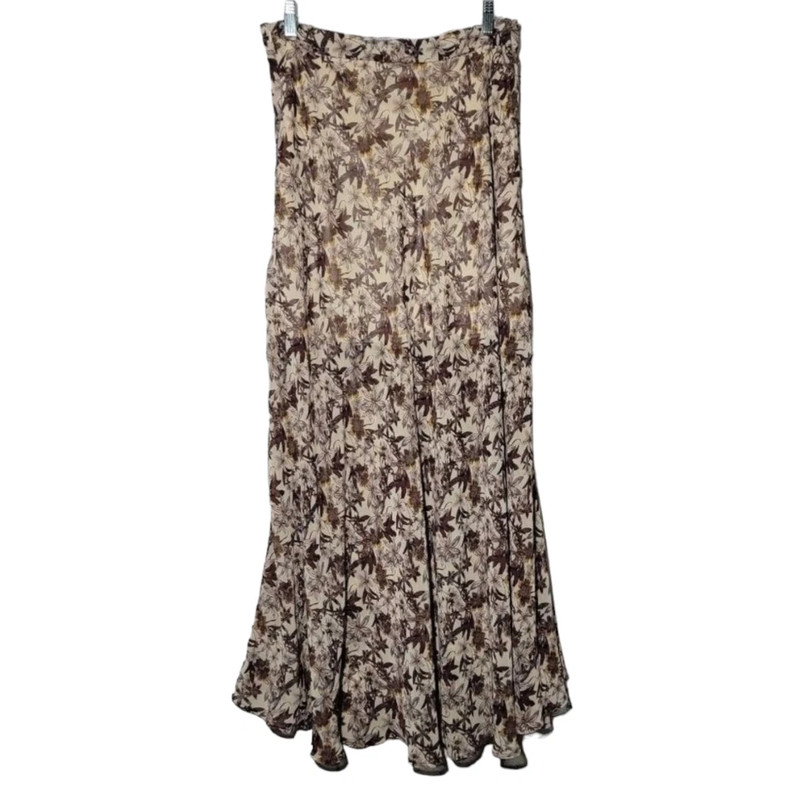 Forever 21 Contemporary Large Brown Retro Floral Skirt 1