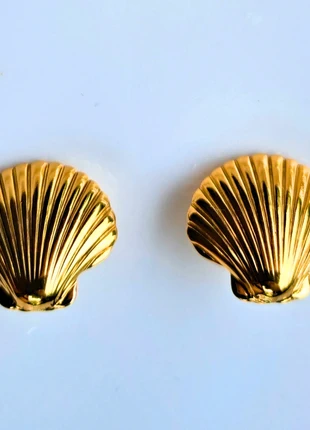 Boucles d oreilles tendance coquillage en acier inoxydable doré, merk: wec bijoux, staat: Nieuw zonder prijskaartje, € 8,99, € 10,14 inclusief Kopersbescherming Pro
