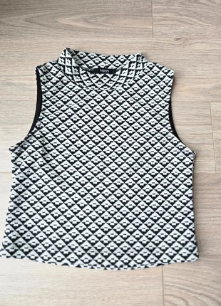 Crop top sans manches blanc et noir femme - MIM - Taille S, marque: Mim, état: Très bon état, taille: S / 36 / 8, 1,00 €, 1,75 € Protection acheteurs incluse