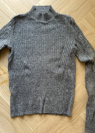 Pull col montant gris chiné, marca: Bershka, estado: Muito bom, tamanho: S / 36 / 8, €2.00, €2.80 inclui Proteção do Comprador