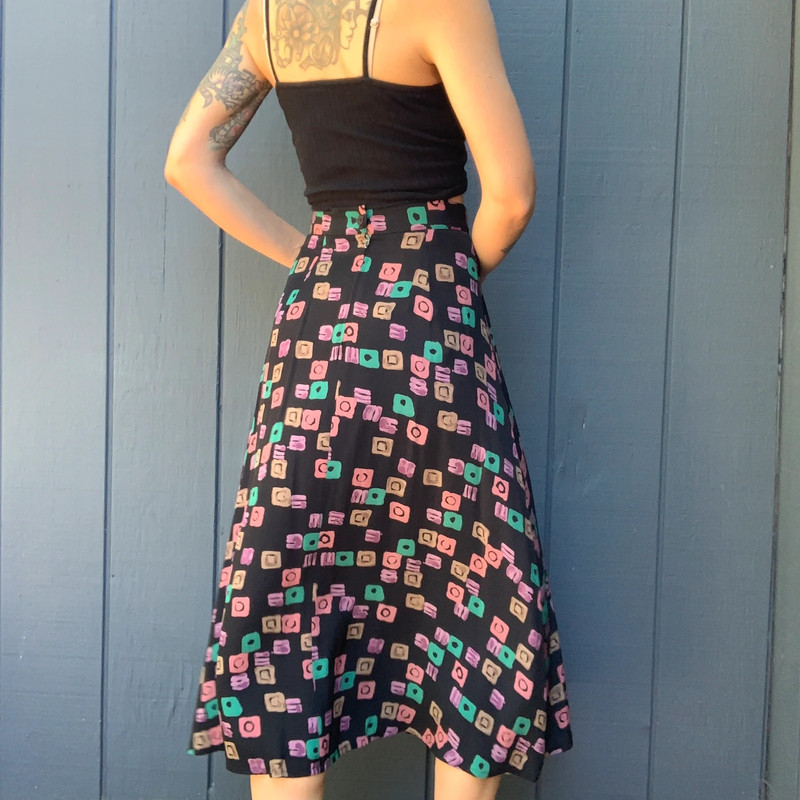 Vintage Gianni Sport Geometric print midi skirt Sz 4 3