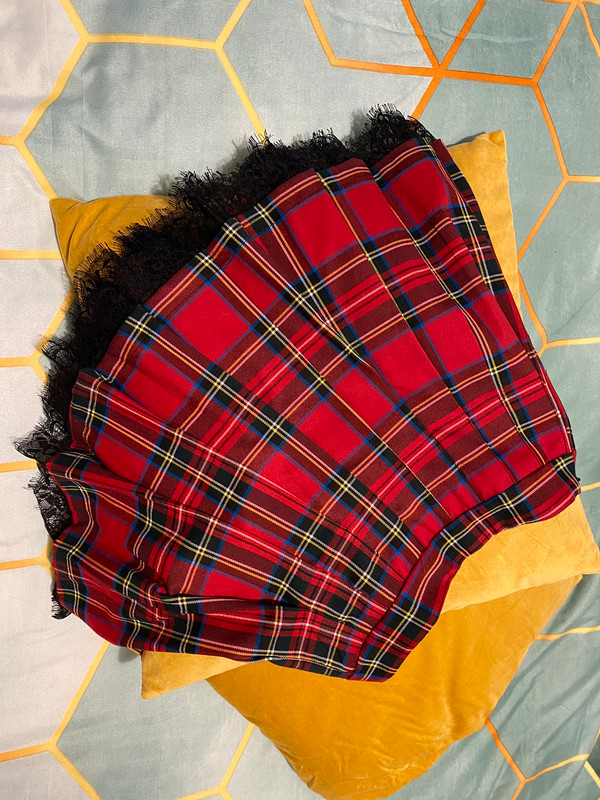 gonna tartan scozzese con pizzo Vinted