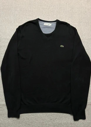 Pull Lacoste Noir col V en coton taille S logo brodé, marque: Lacoste, état: Très bon état, taille: S, 18,00 €, 19,60 € Protection acheteurs (Pro) incluse