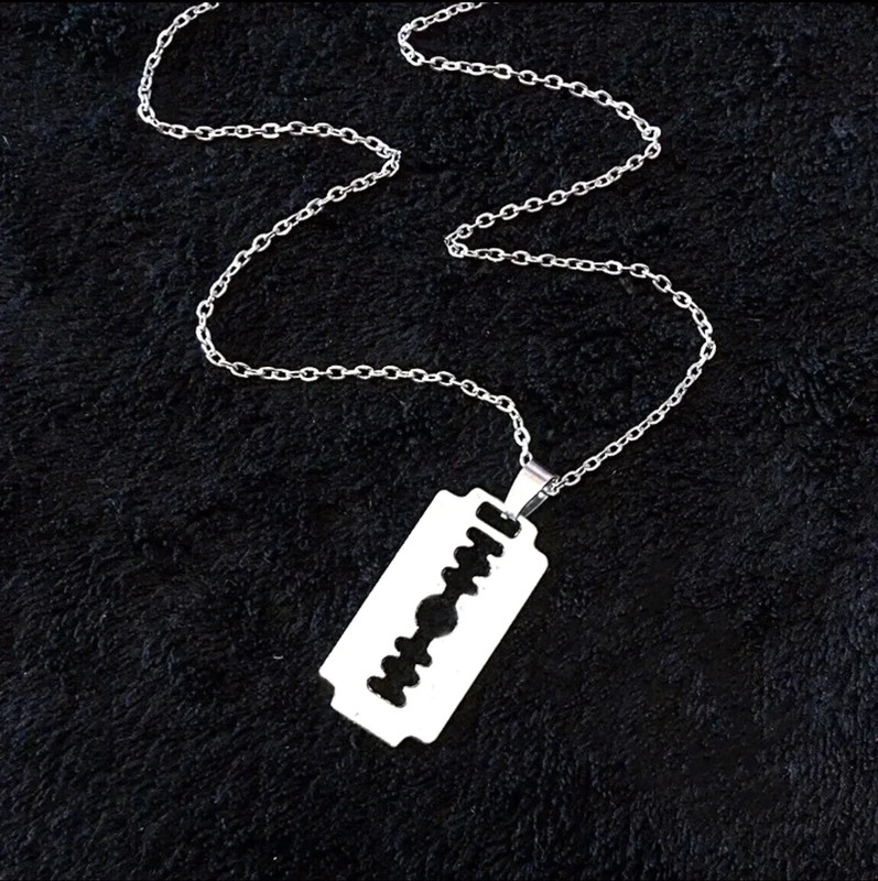 Razor Blade Necklace Pendant Chain Choker Unisex Punk Rock Emo Boho  Jewellery Uk