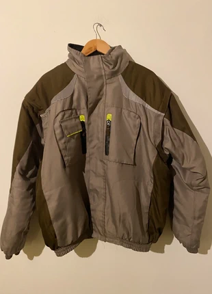 Blouson veste utilitaire homme grise et marron capuche manche amovible chaud épais, condition: Very good, size: XL, €15.00, €16.45 includes Buyer Protection