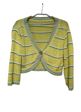 Merkloos Vest Maat XL Geel Gebreid Streep Bolero, estado: Muito bom, tamanho: XL / 42 / 14, €10.00, €11.20 inclui Proteção do Comprador Pro