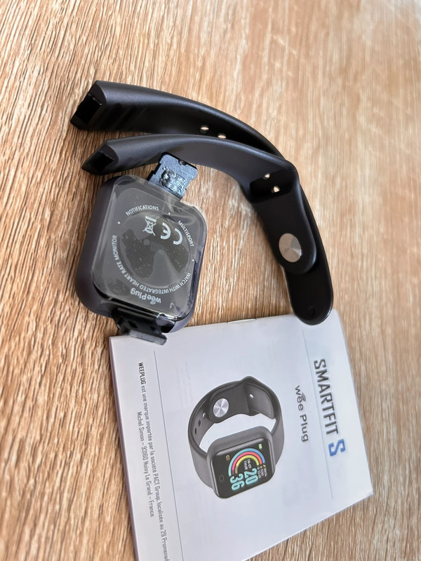 Bracelet montre connecté noir - Wee'Plug SMARTFIT S
