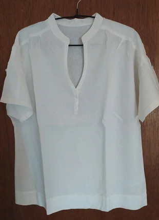 Blouse blanche en lin, femme, 44, marca: 3 Suisses, estado: Muy bueno, tamaño: XXL / 44 / 16, 5,00 €, 5,95 € Protección al comprador incluida