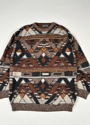 Pull vintage à motif géométrique made in italy / Vintage knit abstract pattern sweater made in italy, brand: Vintage Dressing, condition: Very good, size: XXL, €26.90, €28.95 includes Buyer Protection Pro