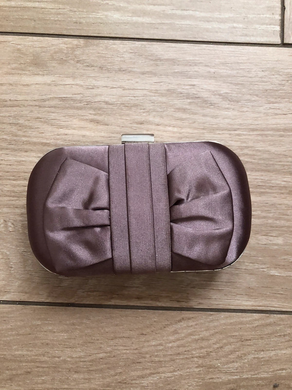 Pochette clutch marrone raso 1