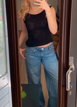 Hand knitted black top, merk: Hand Knitted, staat: Heel goed, maat: XS / 34 / 6, € 6,00, € 7,00 inclusief Kopersbescherming