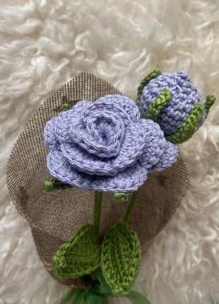 Buquê de rosa e botão de rosa lilás em crochet, marca: Miminhos4all, estado: Nuevo sin etiquetas, 8,00 €, 9,10 € Protección al comprador Pro incluida
