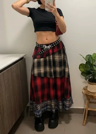 Jupe longue patchwork carreaux gothique grunge punk y2k Taille S 36 NEUVE, marca: Jysk, estado: Muito bom, tamanho: S / 36 / 8, €33.99, €36.39 inclui Proteção do Comprador