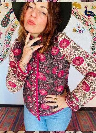 indian hand block printed hippie jacket/veste matelassée indienne // hand block printed cotton coat, brand: Vintage Dressing, condition: Very good, size: M / 38 / 10, €82.00, €86.80 includes Buyer Protection