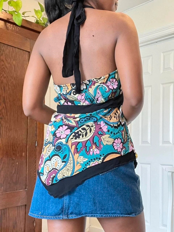 Vintage y2k colorful paisley halter tank top 5