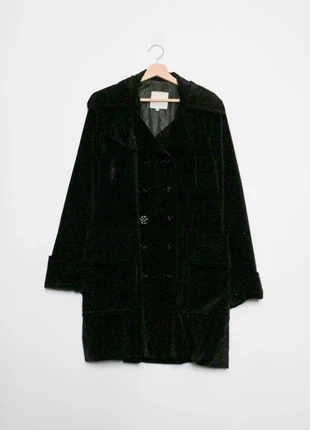 Black velvet coat | Manteau en velours noir, brand: Vintage, condition: Very good, size: S / 36 / 8, €19.00, €20.65 includes Buyer Protection Pro