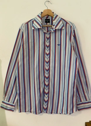 Camisa Dockers Rayas L Vintage Azul Rojo, marca: Dockers, estado: Muito bom, tamanho: L, €18.00, €19.60 inclui Proteção do Comprador