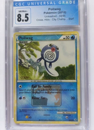 Poliwag 58/95 staff stamped cgc pokemon, merk: Pokémon, staat: Heel goed, € 70,00, € 74,20 inclusief Kopersbescherming