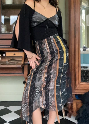 Jupe vintage 90’s y2K déstructurée patchwork multi-matieres dentelles multicolores, marque: Vintage Dressing, état: Très bon état, taille: M / 38 / 10, 20,00 €, 21,70 € Protection acheteurs (Pro) incluse