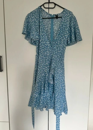 Robe bleue à cœurs blancs avec ceinture – Taille L – SHEIN, marca: Shein, estado: Muy bueno, tamaño: L / 40 / 12, 5,00 €, 5,95 € Protección al comprador incluida