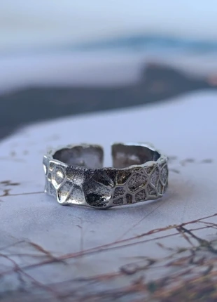 Anello INOX largo stile punk/rock, marque: INOX, état: Très bon état, taille: Ajustable, 8,00 €, 9,10 € Protection acheteurs incluse