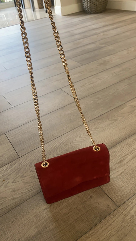 Zara red suede chain bag Vinted