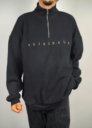Sweat 1/4 zip quart de zip noir Jack & Jones broderie orange - Taille XL / D059, brand: Jack & Jones, condition: Good, size: XL, €9.95, €11.15 includes Buyer Protection Pro