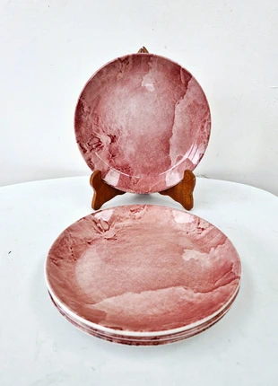 4 assiettes creuses rose tie and dye Royal Tudor potteries Staffordshire England, marque: Staffordshire, état: Très bon état, 40,00 €, 42,70 € Protection acheteurs incluse