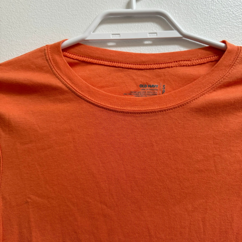 Old Navy Long Sleeve Cotton T-shirt Orange S 2