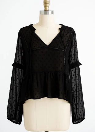 Blusa negra transparente Stradivarius mujer, merk: Stradivarius, staat: Heel goed, maat: M / 38 / 10, € 10,00, € 11,20 inclusief Kopersbescherming