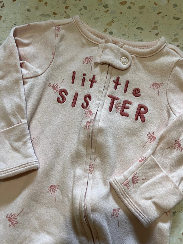 Carter's Baby Girl Pink Little Sister Sleep & Play Pajama Size Newborn 3