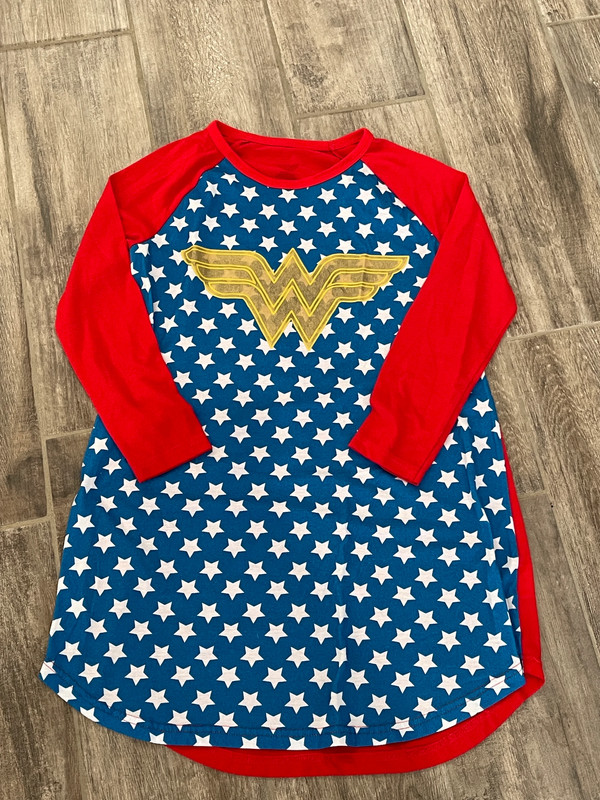 Wonder Woman nightgown pajama night gown PJ sleep dress super hero outfit stars 1