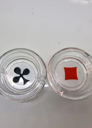 Coppia posacenere semi carte in vetro vintage, marke: Top Vintage, zustand: Sehr gut, 13,00 €, 14,35 € inklusive Vinted-Käuferschutz