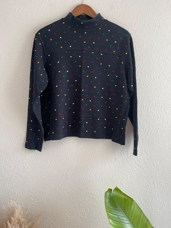 Bechamel Vintage women's sweater w/ multi color polka dots M 1