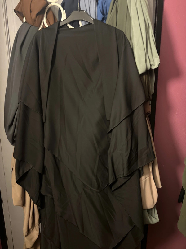 Khimar 3 voiles noir 1